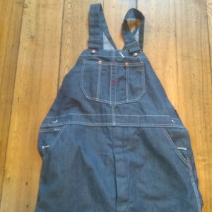 Montgomery ward deadstock men's vintage bib overall denim painter jeans made in USA pants 36x32 union made 1960