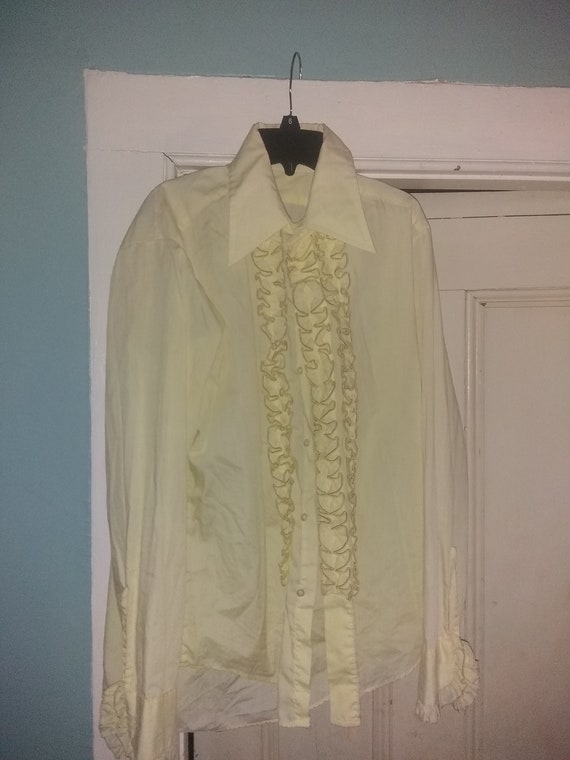 Vintage deadstock mens ruffle tux shirts men's med