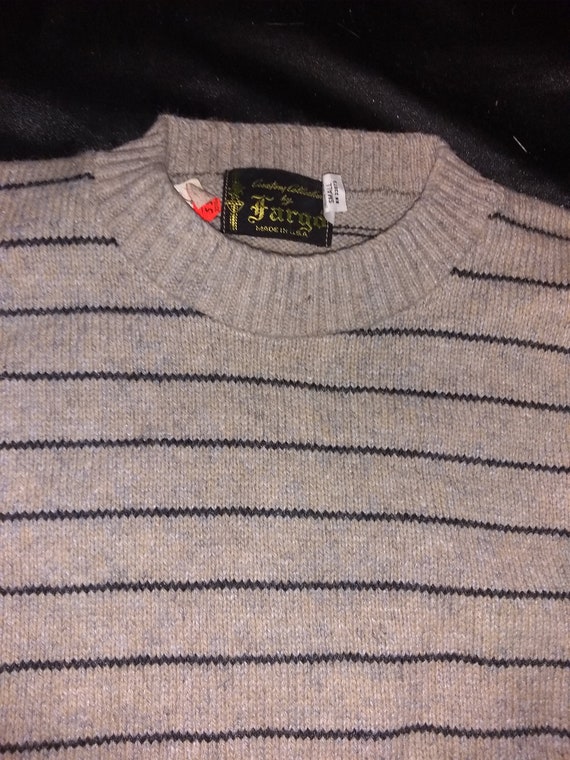 Fargo striped vintage deadstock acrylic knit swea… - image 4