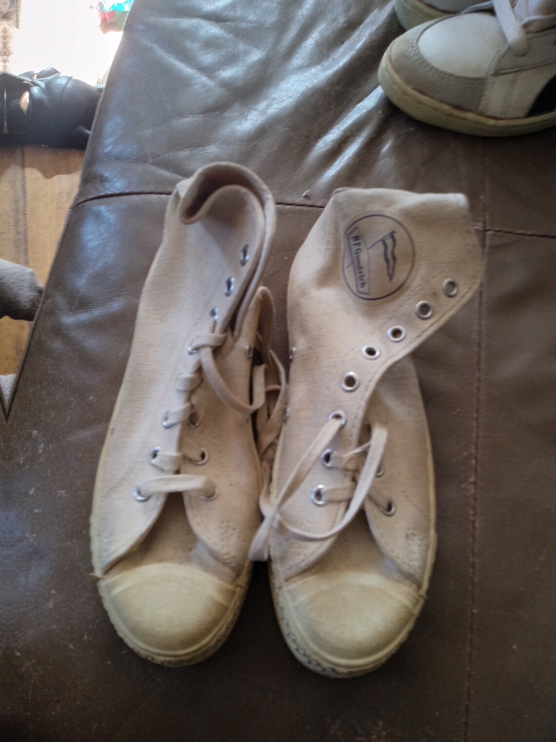 Vintage B.F Goodrich deadstock canvas sneakers shoes mens 3.5 women 5.5 new old high top basketball 1950's not converse retro, foto 3 di 5
