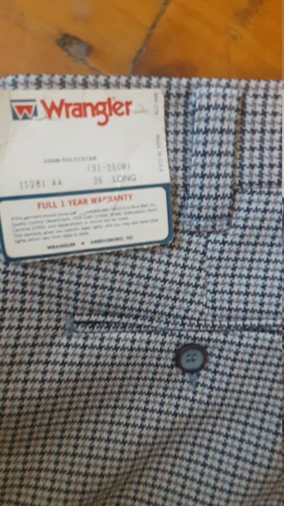 Deadstock wrangler 1970 polyester vintage check pl
