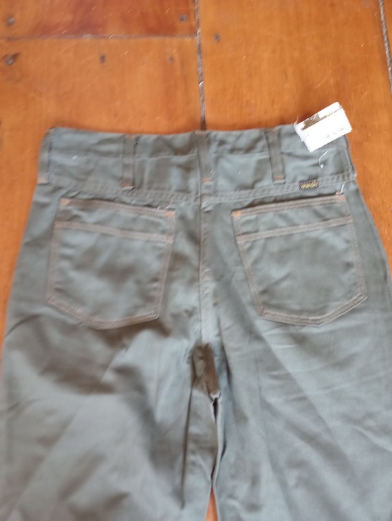 パンツ 70s deadstock Wrangler green Bell Bottom Wrangler 1970 Vintage Green Cotton Deadstock Men Waist 28 29