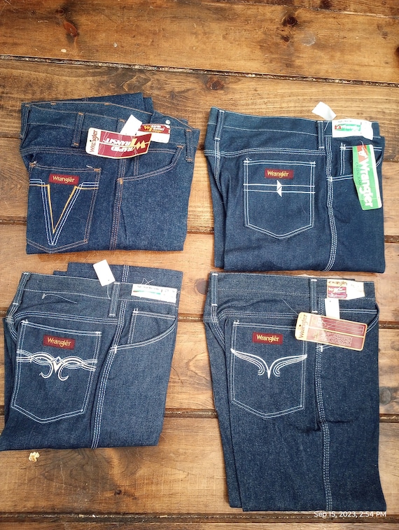 Wrangler vintage 1980 denim cotton designer high … - image 1