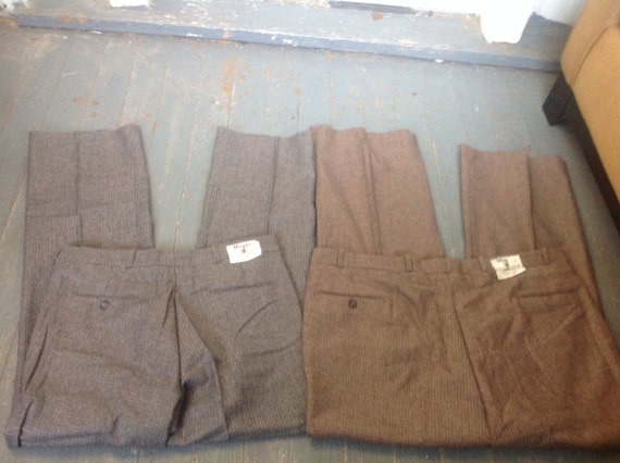 Deadstock wool vintage slax trousers dress men's … - image 4