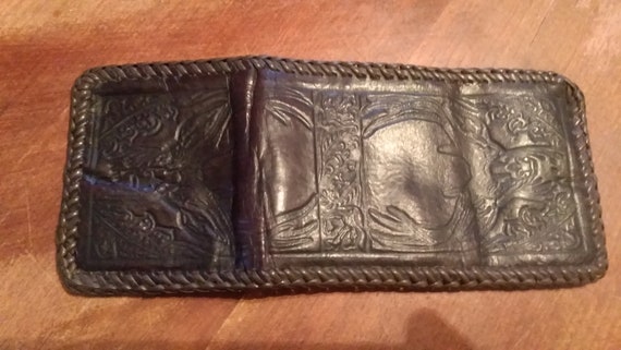 Vintage 1970s leather tooled wallets deadstock ma… - image 9