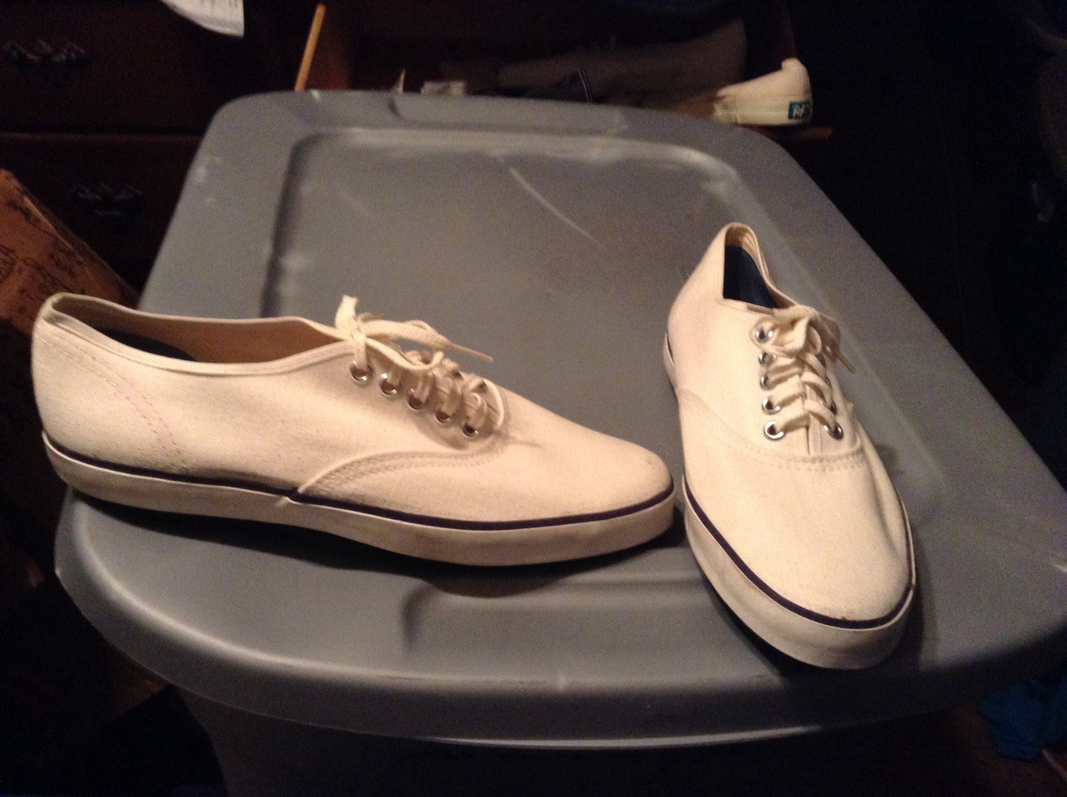 Vintage Tred-Lite by Cambridge Green Textured Canvas Derby Shoes Women main image 4