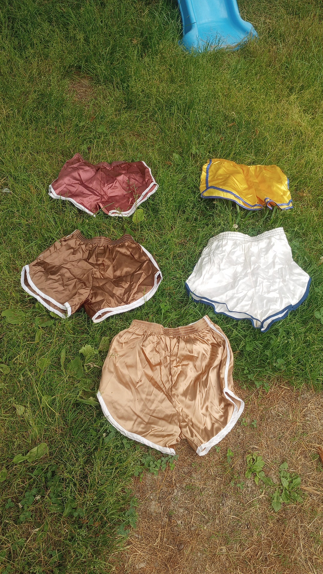 Vintage Deadstock Satin Gym Shorts Made in USA Men's Trunks Striped