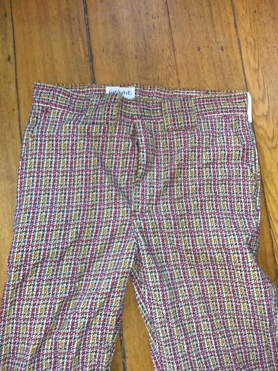 Wright Vintage pants 1970s cotton corduroy plaid … - image 4
