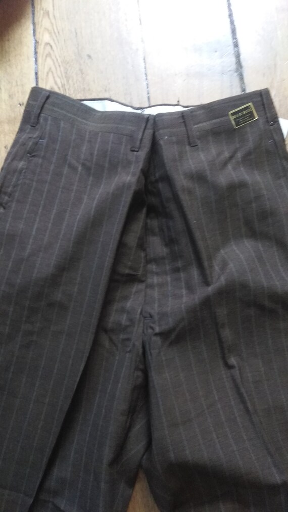 peg leg 1960s vintage deadstock flat front pants … - image 8