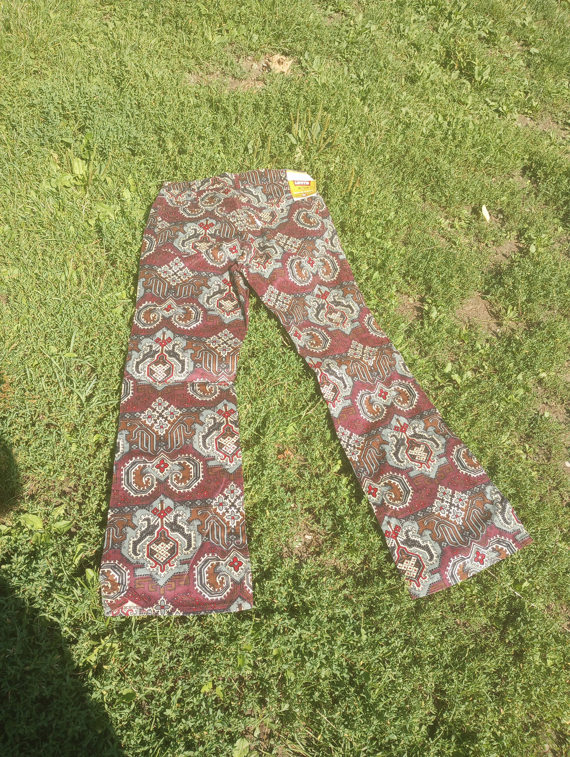 Vintage Deadstock Levi Corduroy Aztec Bell Bottom Jean Pant