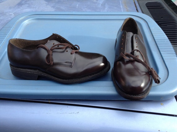Vintage Deadstock Steel Toe Safety Shoes Leather Upper 