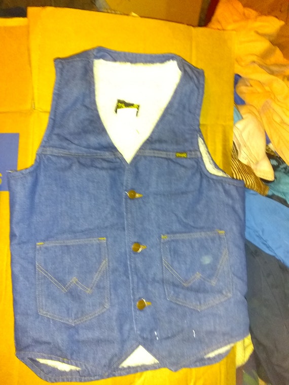 Wrangler Deadstock vintage sheep lined vest 1970'… - image 6