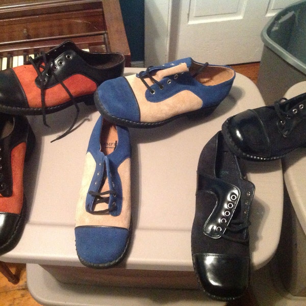 black white slippers