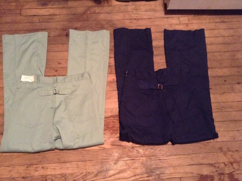 Vintage Buckle Back Pants 1970s Perm Press Men's Deadstock Etsy