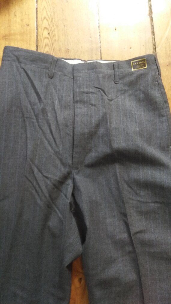 peg leg 1960s vintage deadstock flat front pants … - image 4