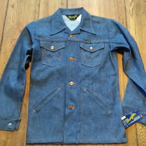 wrangler 1970 vintage deadstock denim rigido unwashed jeans jacket boy 20 retro made usa western coat wear Sneaker t shirt shoe boot not levi