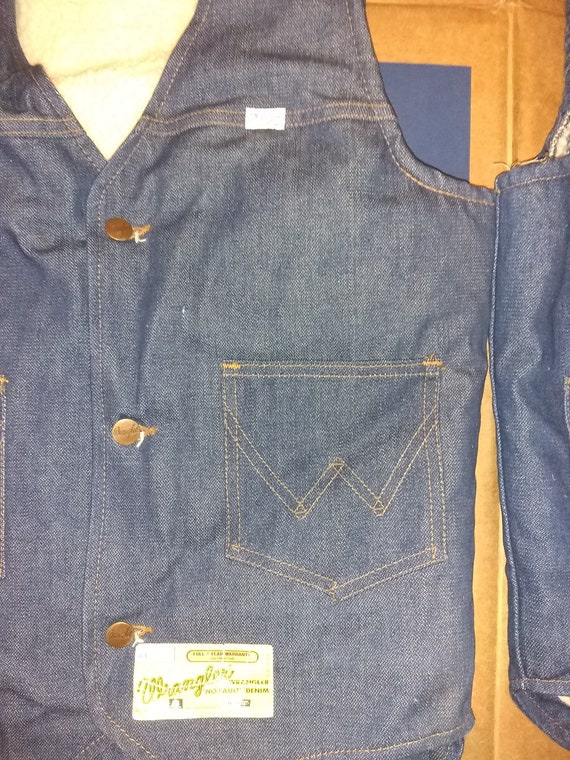 Wrangler Deadstock vintage sheep lined vest 1970'… - image 3