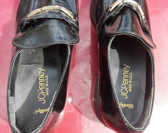 【未使用】J.C.PENNYエプロンフロントダービーmade in USA J.c Penny Leather 1970 Pimp Deadstock Men 9.5 D Platform