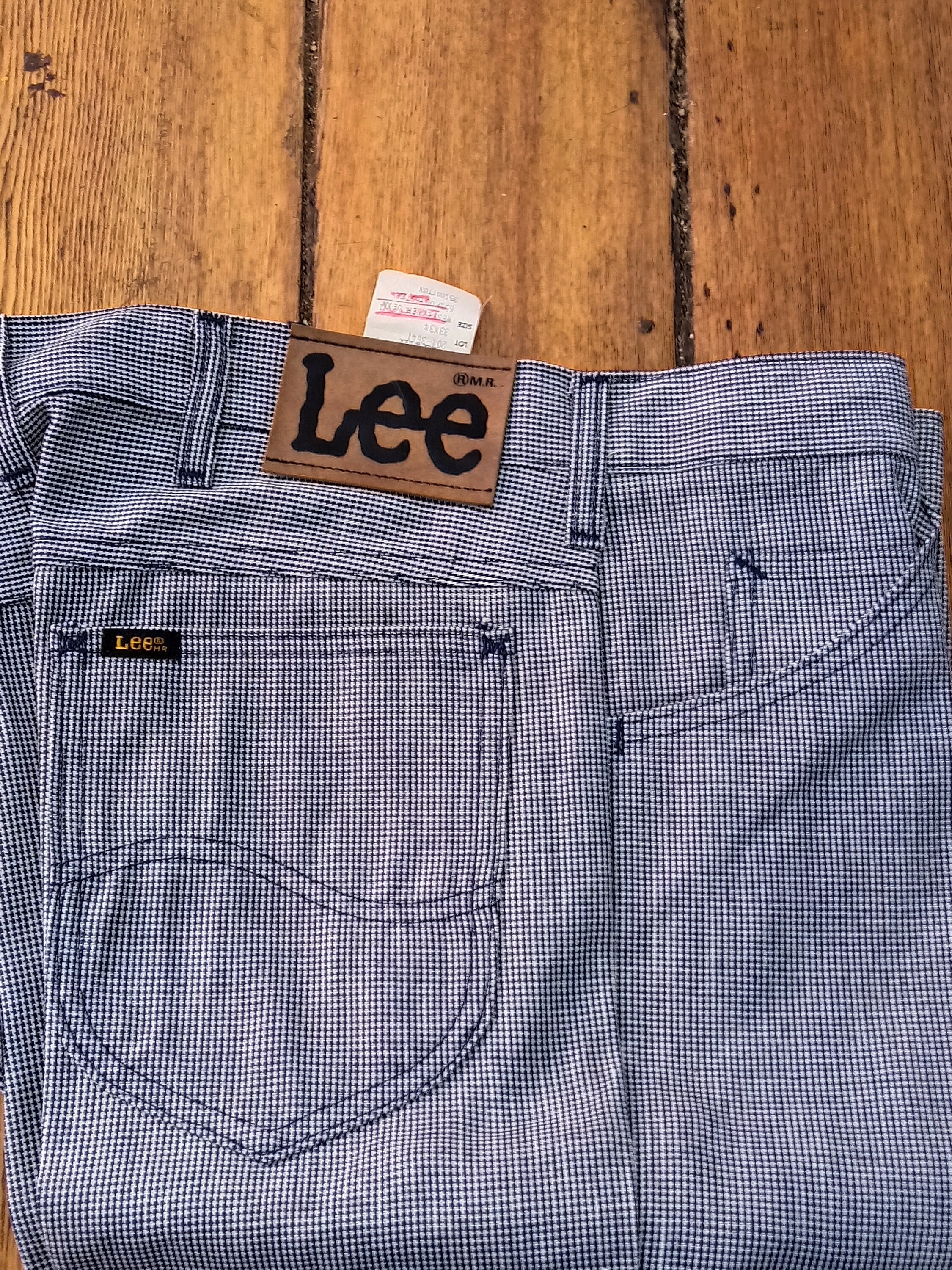 Lee Vintage Deadstock Jean Pant Check Speckled Boot Cut Flare 