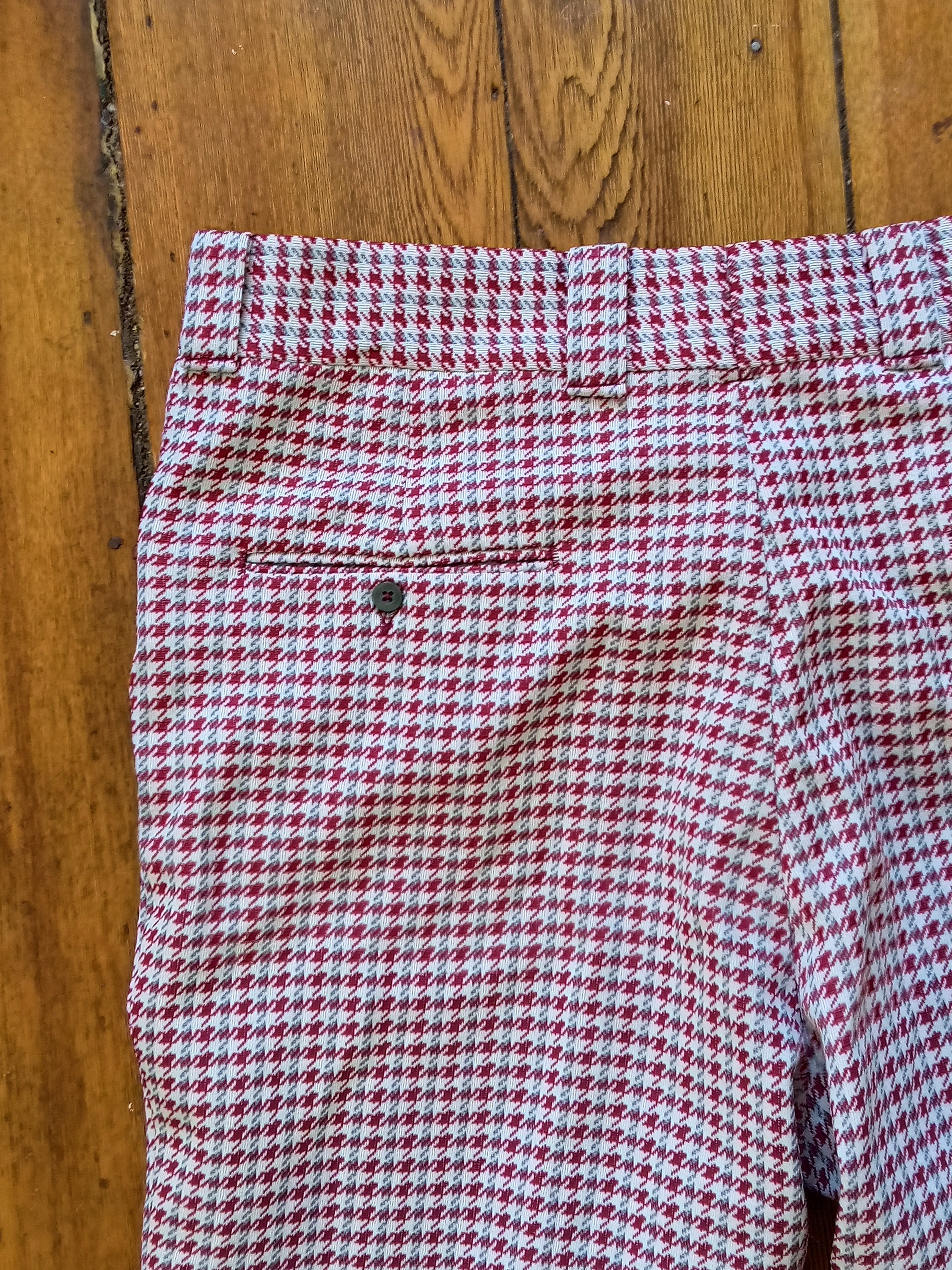 Levi Panatella Vintage 1970 Men 36x32 Houndstooth Plaid Polyester 