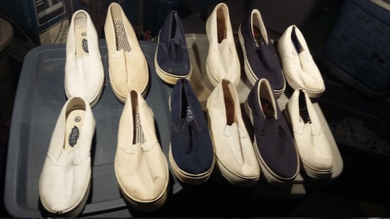 deadstock vintage canvas boat sneakers now top sho
