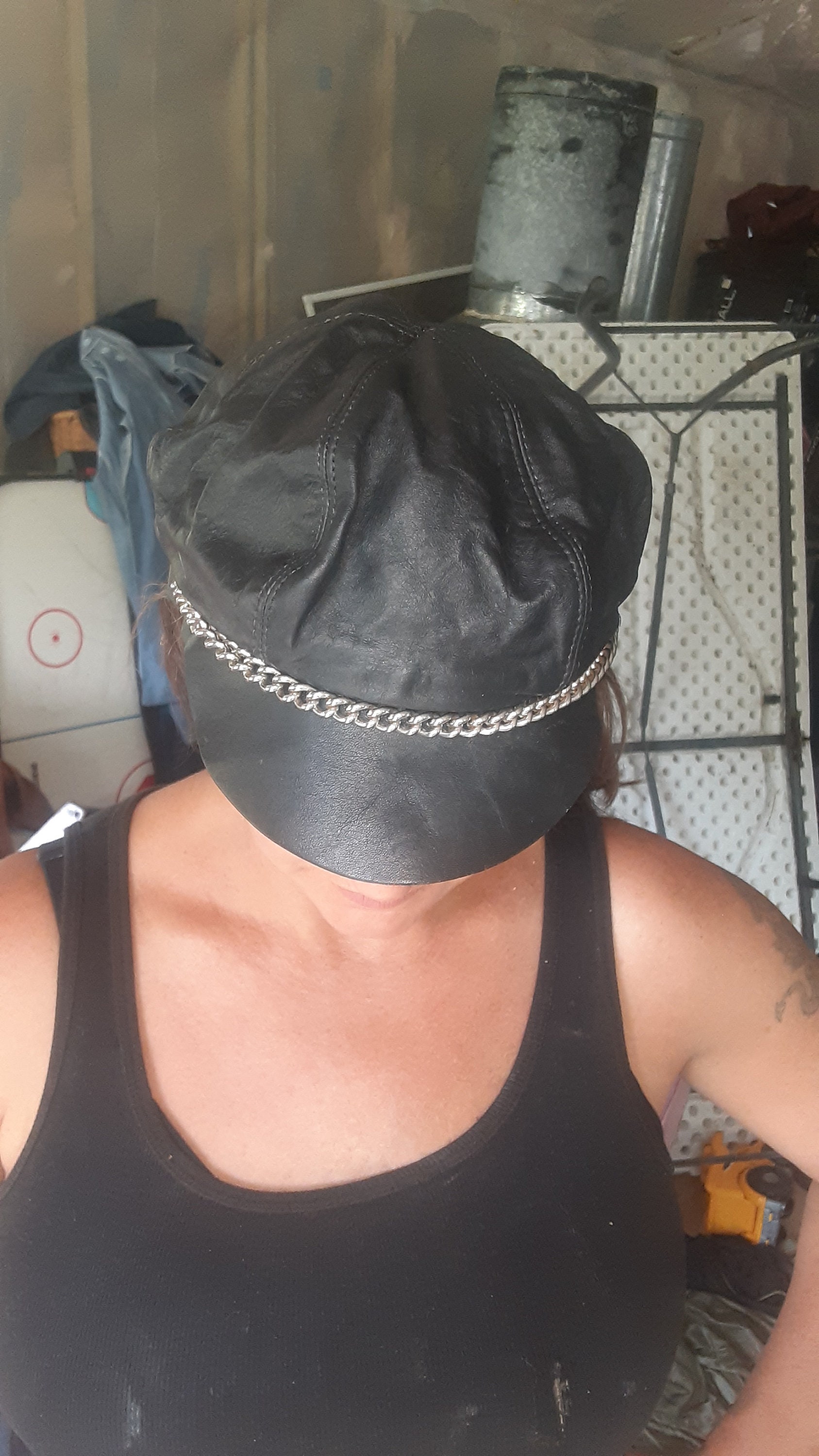 Deadstock Vintage Leather Hat Bando Biker Motorcycle Deadstock Vintage Leather Hat Bando Biker Motorcycle