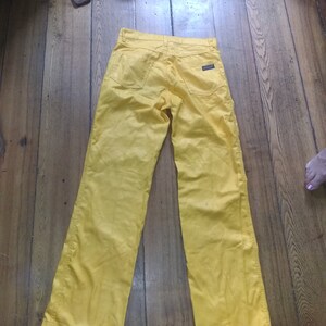 Dee cee 1980s vintage 29x31 hi waisted yellow pants made uSA jeans 5 pocket straight leg wear sneakers t shirt shoes boots jacket image 1