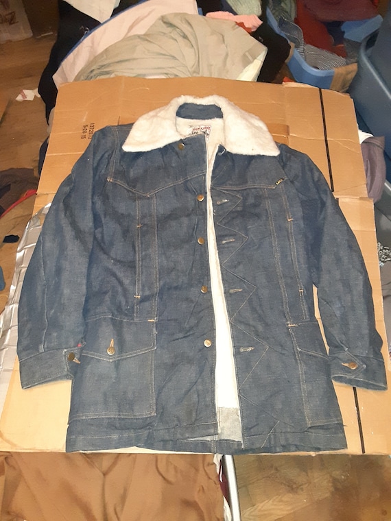Lee Storm Rider Vintage Denim Sherpa Lined Jean Jacket Coat - Etsy
