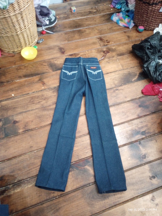 Wrangler vintage 1980 denim cotton designer high … - image 7