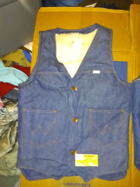 Wrangler Deadstock vintage sheep lined vest 1970'… - image 2