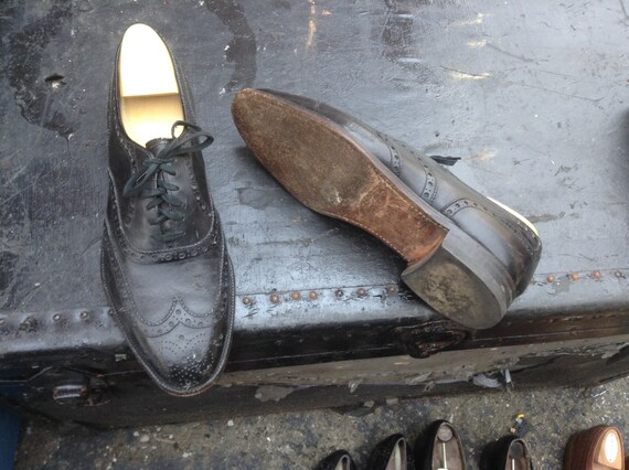Vintage Allan Edmonds Floor Shine Leather Stitched Soled Shoes Etsy