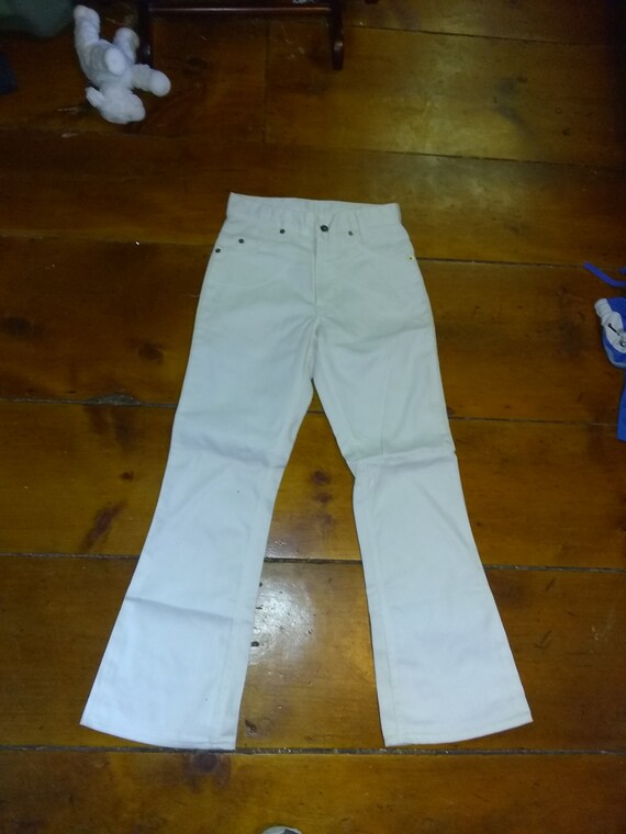 Levi bellbottom vintage deadstock jean western perm press pant new 1970 old USA hi rise 27x28 retro disco wear sneaker shirt shoe boot