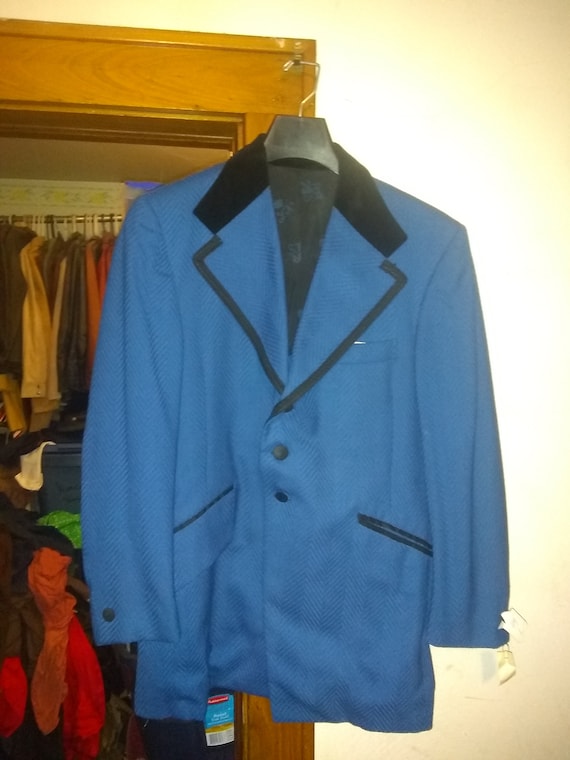 1970' tuxedo tux jacket coat vintage mens suit co… - image 1