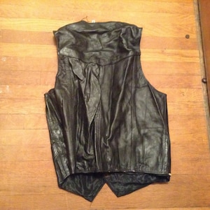 Vintage men's motorcycle vest leather 1970's new old made USA not jacket or coat pick 1 size men's 38 40 46 image 3