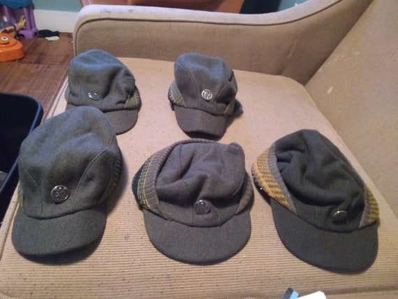 6 1940 Deadstock vintage wool hat ear flaps lot n… - image 1