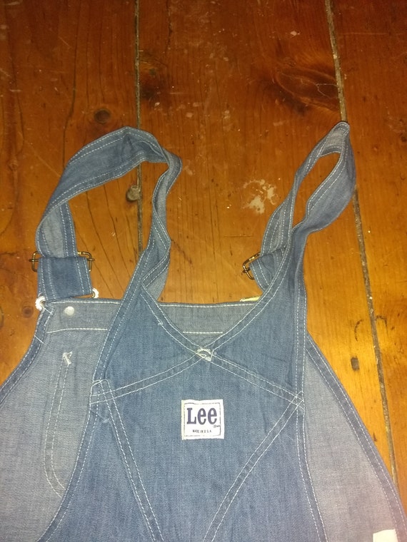 Deadstock Lee bib overalls jeans cotton painter p… - image 2