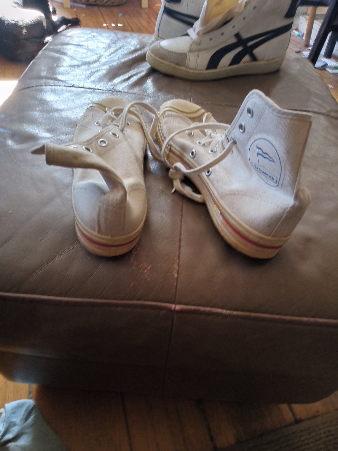 Vintage B.F Goodrich deadstock canvas sneakers shoes mens 3.5 women 5.5 new old high top basketball 1950's not converse retro, foto 2 di 5