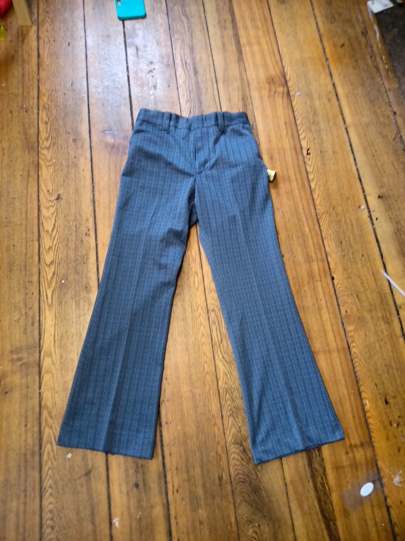 deadstock vintage polyester men 29x30 pants unfin… - image 3