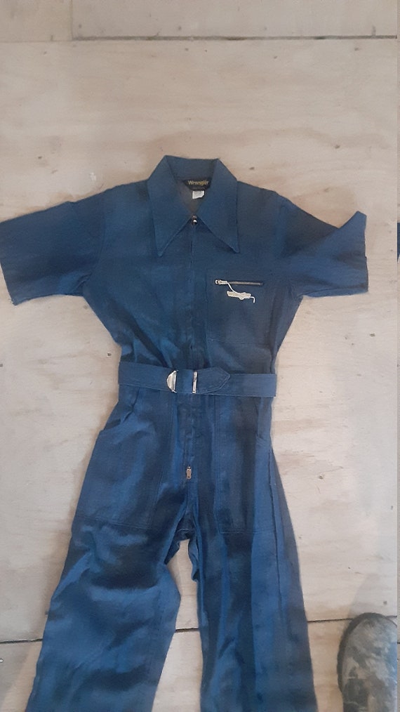 【60s】Wrangler denim coveralls deadstock Wrangler Deadstock Vintage Coverall Overall Jean Pant Denim