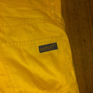 Dee cee 1980s vintage 29x31 hi waisted yellow pants made uSA jeans 5 pocket straight leg wear sneakers t shirt shoes boots jacket image 7