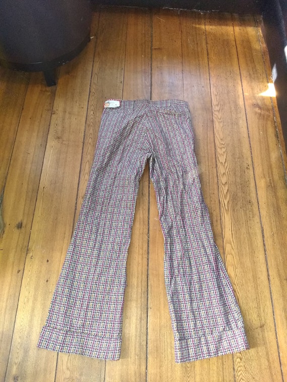 Wright Vintage pants 1970s cotton corduroy plaid … - image 1