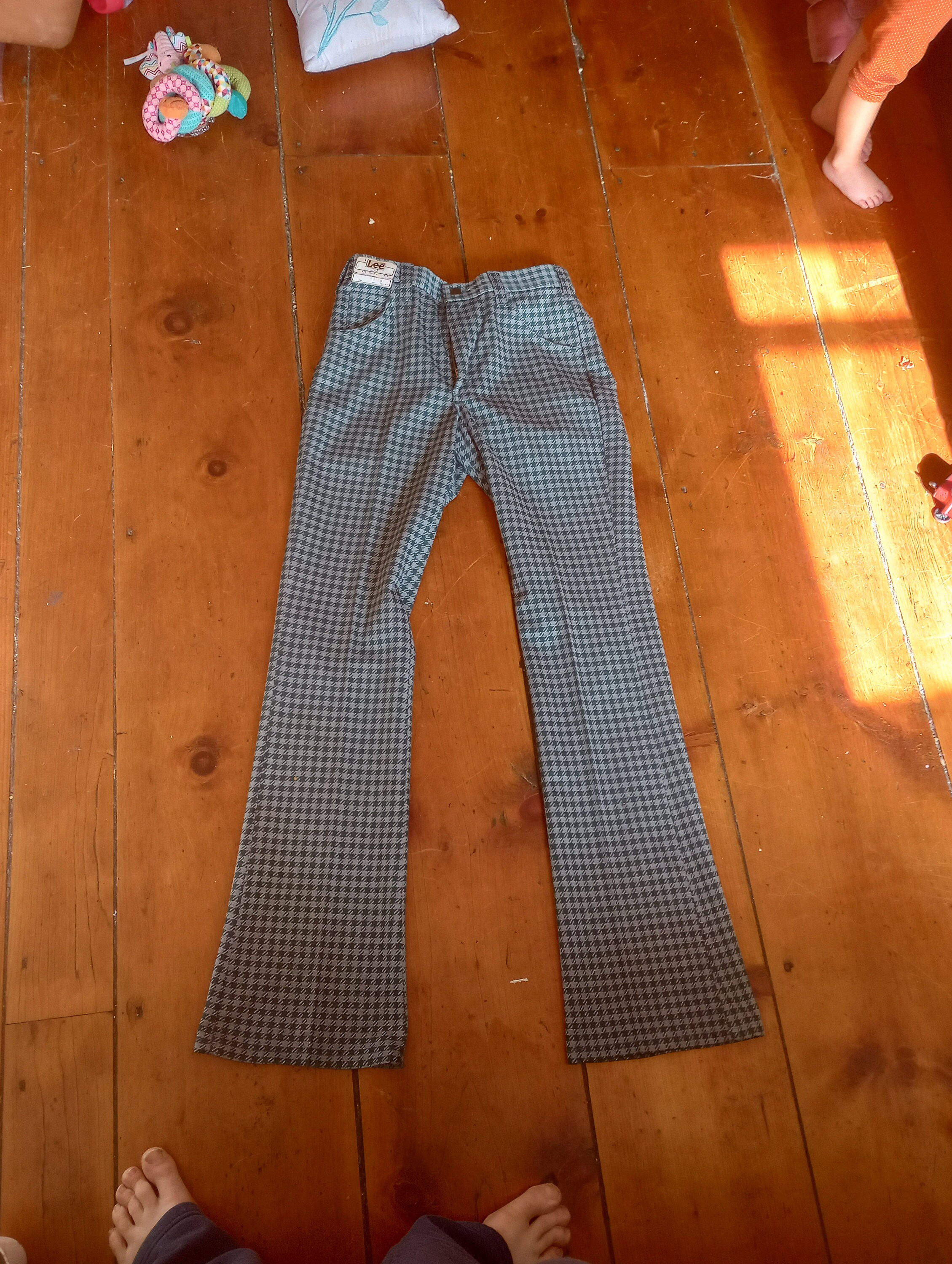 Lee Vintage Deadstock Jean Pant Boot Cut Flare Checked Houndstooth