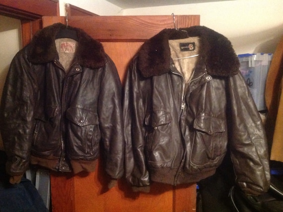 Vintage men's size 40 or 46 pick 1 coat leather b… - image 1