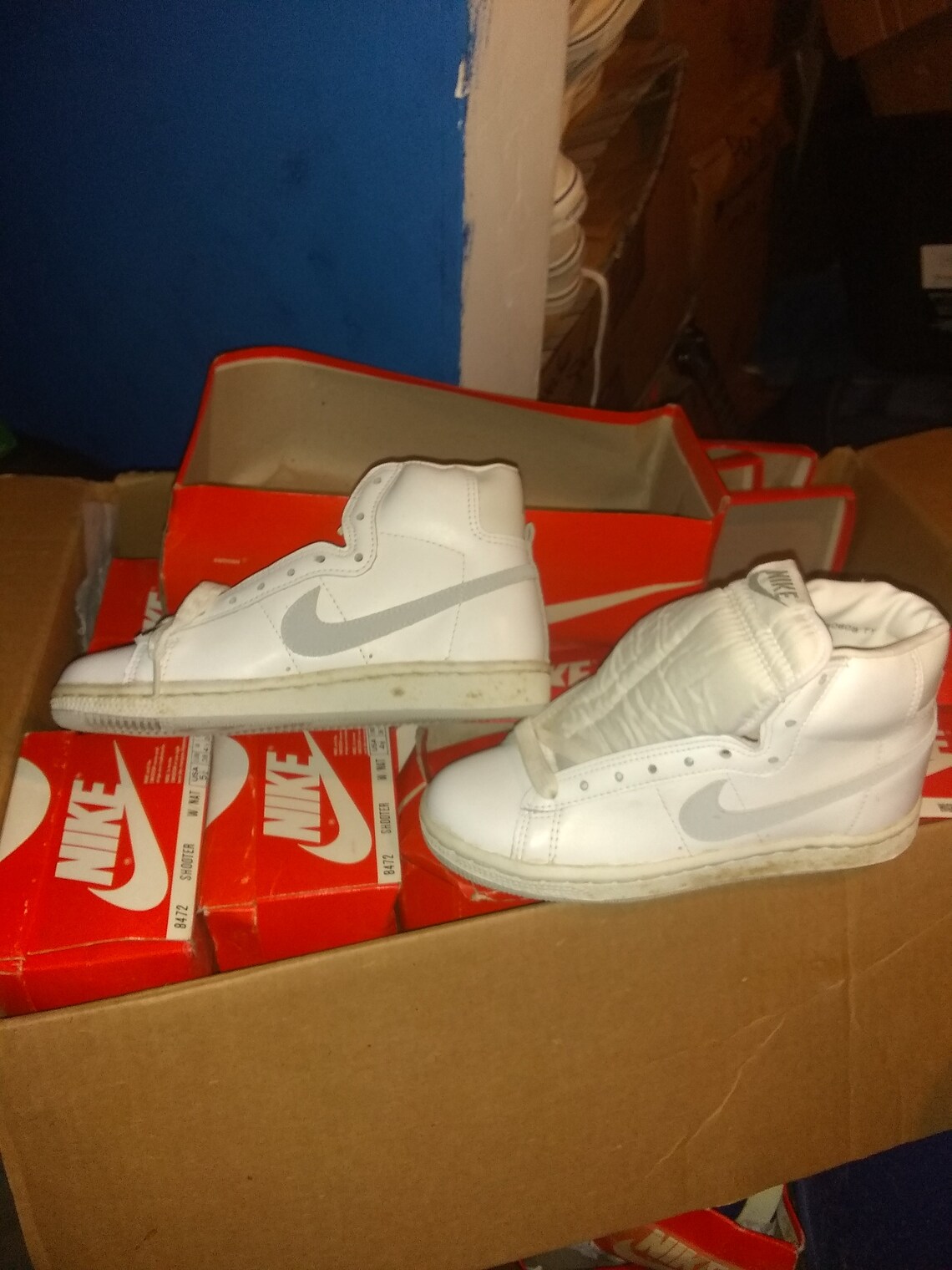 1985 nike vintage deadstock penetrator sneakers shoes hi top leather basketball pick size men 4.5 or 5 women 6.5 or 7 wear t shirt jean pant, foto 4 di 5