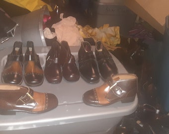 Vintage deadstock NOS buckle Beatle boot 1970 kid lot of 10 pair shoes 4 style wear jean pant t shirt