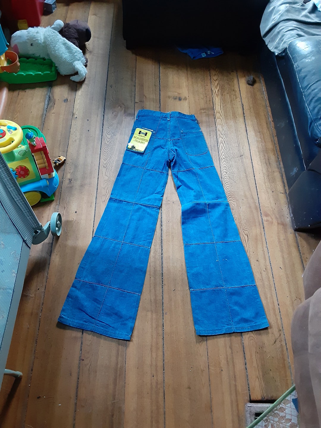 Hayes Vintage Window Pane Pant Deadstock Denim Cotton Jean USA Men