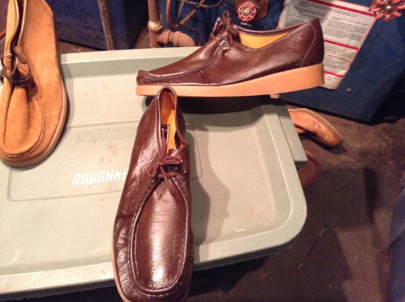Donato marrone made Italy wallabee shoes deadstock leather
