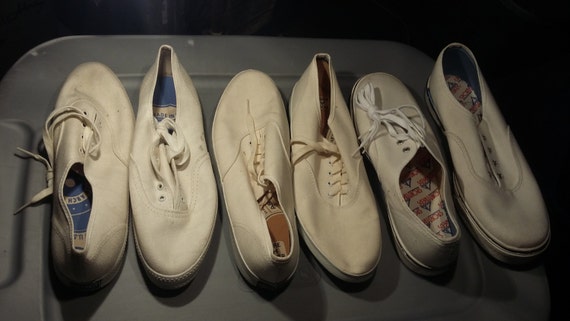 vintage deadstock canvas sneakers made usa not co… - image 1