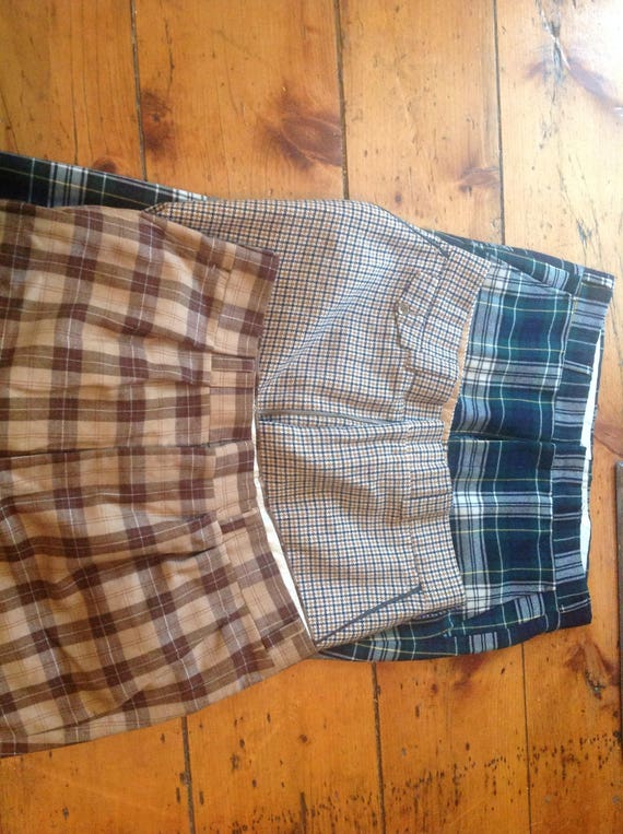 mens plaid vintage wool plaid pants pick 1 1970s … - image 3