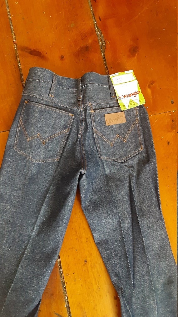 Vintage deadstock wrangler indigo 14 oz cotton de… - image 8